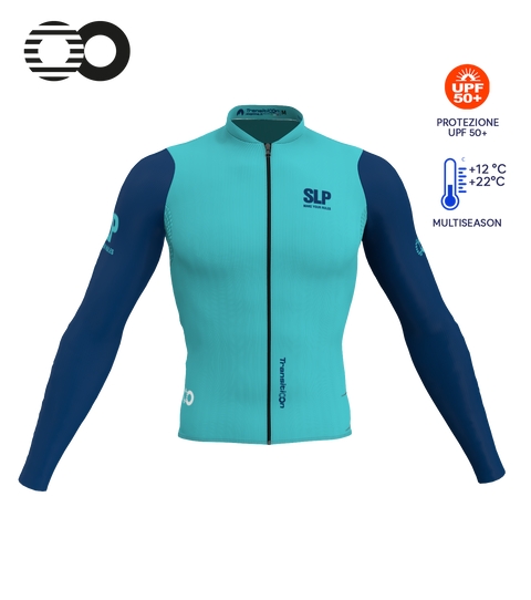 Maglia manica lunga TRANSITION Tiffany/Blu