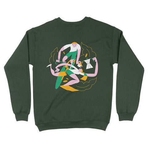 Felpa girocollo FOREST GREEN
