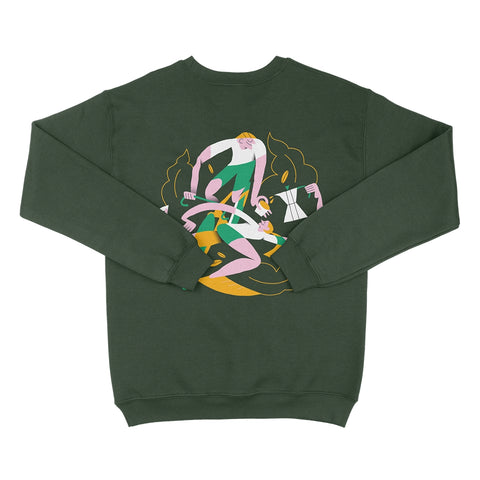 Felpa girocollo FOREST GREEN