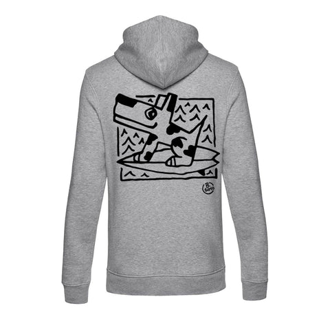 Felpa cappuccio BSIMO TRIP SURF DOG Grigio