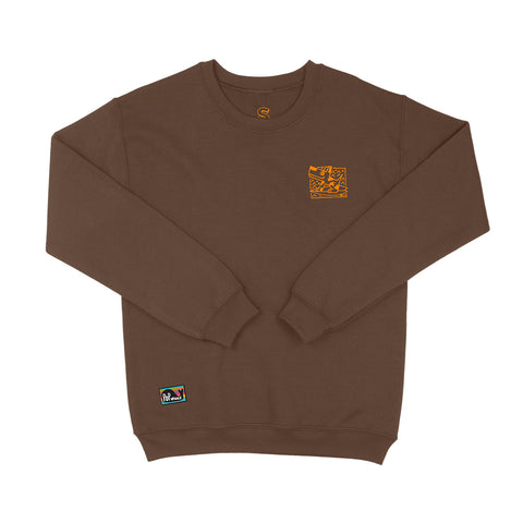 Felpa girocollo BSIMO TRIP SURF DOG Marrone