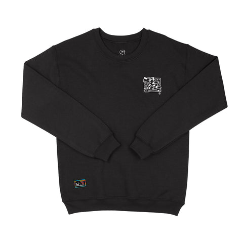Felpa girocollo BSIMO TRIP SURF DOG Nero