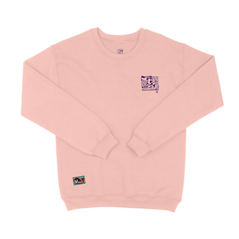 Felpa girocollo BSIMO TRIP SURF DOG Rosa