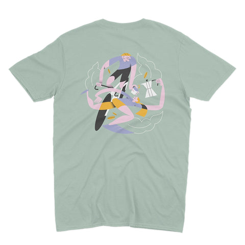 T-shirt cotone organico 2BROS COFFEE SALVIA