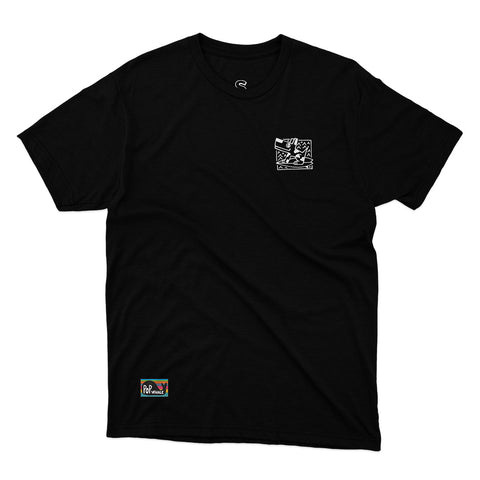 T-shirt BSIMO TRIP SURF DOG Nero