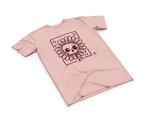 T-shirt BSIMO TRIP FLOWER SKULL Rosa