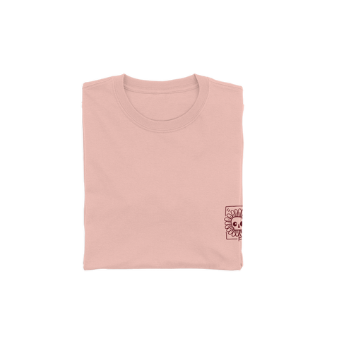 T-shirt BSIMO TRIP FLOWER SKULL Rosa